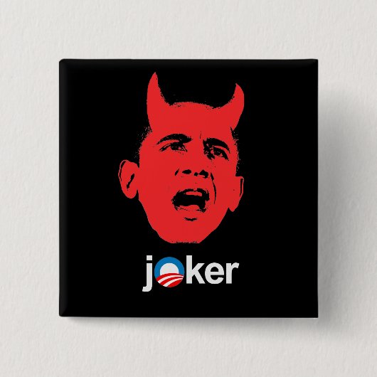 AntiObama - Joker Vierkante Button 5,1 Cm (Voorkant)