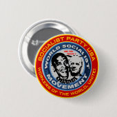 antiobama socialistische jute ronde button 5,7 cm (Voorkant /achterkant)