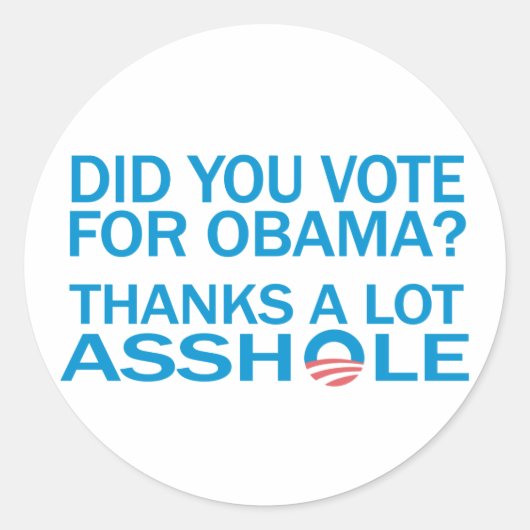 AntiObama-Sticker Ronde Sticker (Voorkant)