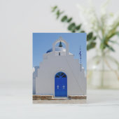 Antiparos Blauwe en Witte Kapel Briefkaart (Staand voorkant)