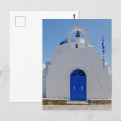 Antiparos Blauwe en Witte Kapel Briefkaart (Voorkant / Achterkant)