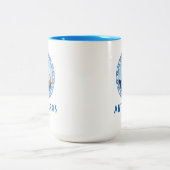 Antiparos, Griekenland Grieks scheepsontwerp Tweekleurige Koffiemok (Center)