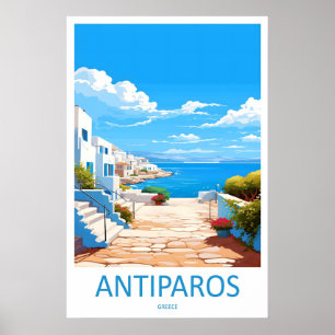 Antiparos Vintage Reisposter Ski Nationaal Park Poster