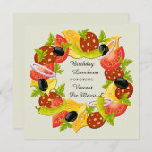Antipasto Wreath Luncheon Invitation Kaart (Voorkant / Achterkant)