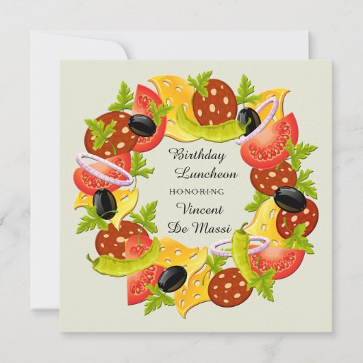 Antipasto Wreath Luncheon Invitation Kaart (Voorkant)