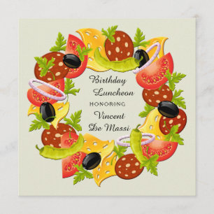 Antipasto Wreath Luncheon Invitation Kaart