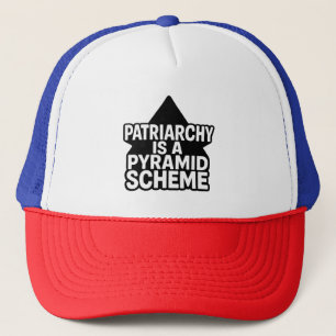 Antipatriarchale piramidespel in zwart-wit trucker pet