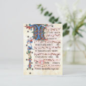 Antiphon Gregoriant Chant Medieval Manuscript Briefkaart (Staand voorkant)