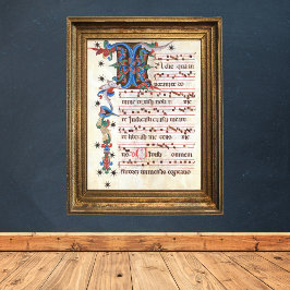 Antiphon Gregoriant Chant Medieval Manuscript Poster