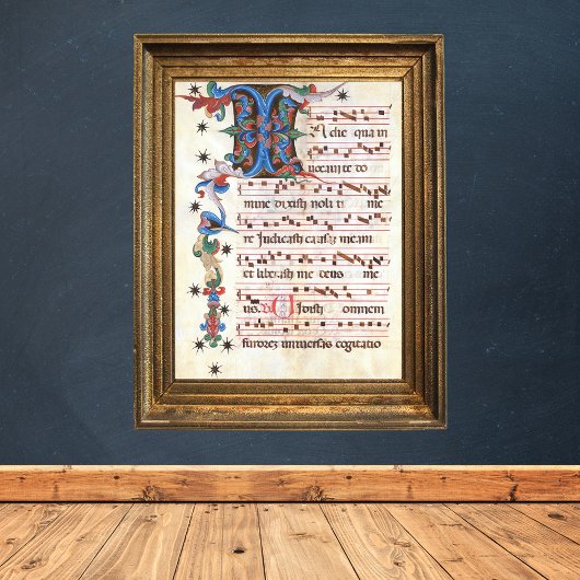 Antiphon Gregoriant Chant Medieval Manuscript Poster