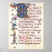 Antiphon Gregoriant Chant Medieval Manuscript Poster (Voorkant)