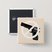 Antipistool pin vierkante button 5,1 cm (Voorkant /achterkant)