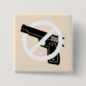 Antipistool pin vierkante button 5,1 cm (Voorkant)