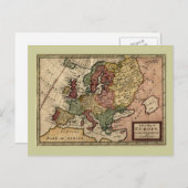 Antiquarian 1721 Map of Europe by Herman Moll Briefkaart (Voorkant / Achterkant)