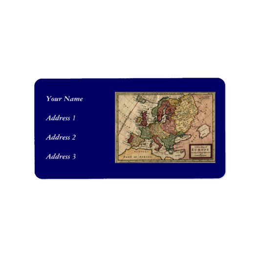 Antiquarian 1721 Map of Europe by Herman Moll Etiket (Voorkant)