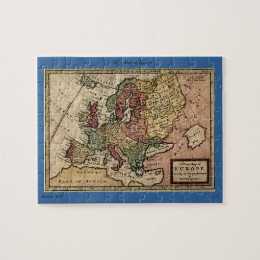 Antiquarian 1721 Map of Europe by Herman Moll Legpuzzel (Horizontaal)