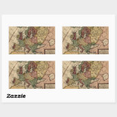 Antiquarian 1721 Map of Europe by Herman Moll Rechthoekige Sticker (Vel)