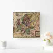 Antiquarian 1721 Map of Europe by Herman Moll Vierkante Klok (Huis)