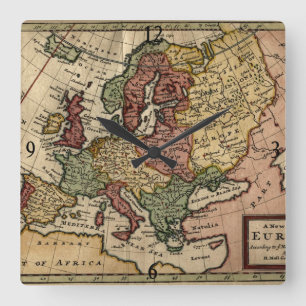 Antiquarian 1721 Map of Europe by Herman Moll Vierkante Klok
