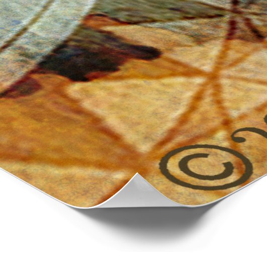 Antiquarian Steampunk Poster met Compass & Poppy (Hoek)