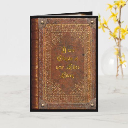 Antiquarische boek (aanpasbaar) kaart (Gele Bloem)