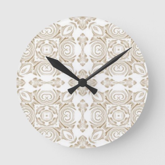Antiqubeige floral ronde klok (Voorkant)
