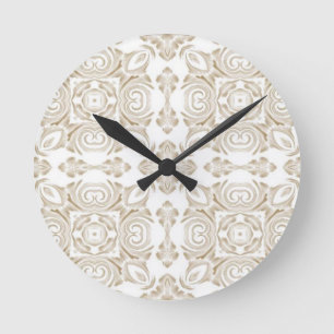 Antiqubeige floral ronde klok