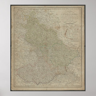 Antique 1799 Map of Silesia & Moravia, Historical  Poster