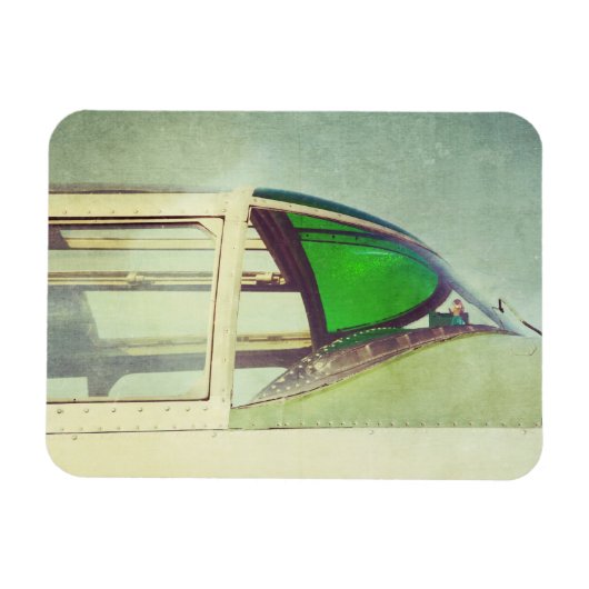 Antique Airplane Cockpit Green Magneet (Horizontaal)