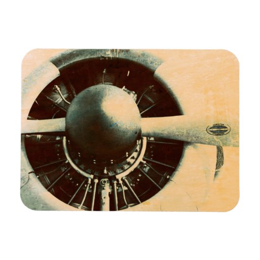 Antique Airplane Engine Propeller Photo Magneet (Horizontaal)