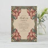 Antique Amaryllis Vakantie Kaart (Staand voorkant)