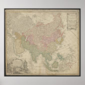 Antique Asia Map 1744, Russia Poster (Voorkant)