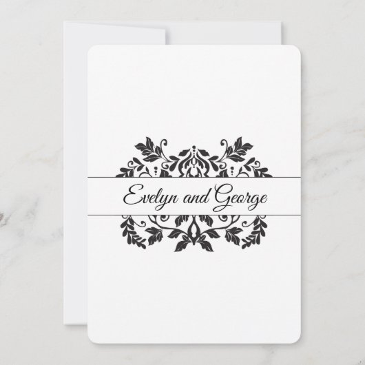 Antique auto en damast 50ste verjaardag kaart (Achterkant)