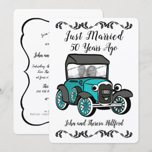 Antique auto ter gelegenheid van 50-jarig jubileum kaart