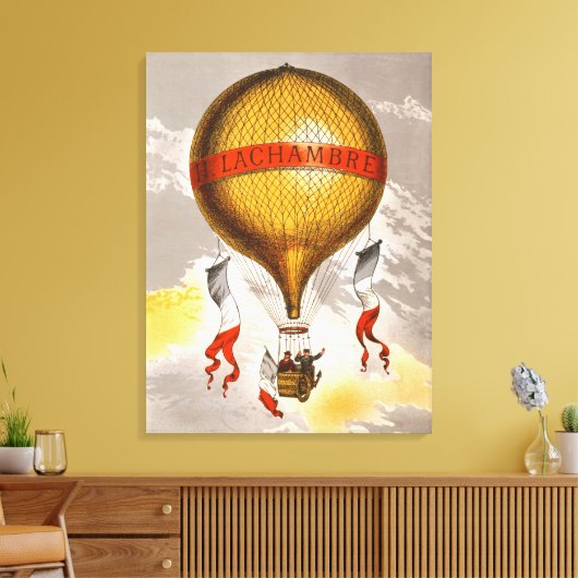 Antique Balloon labeled "H. Lachambre", 1880 Canvas Afdruk (Insitu (Woonkamer))