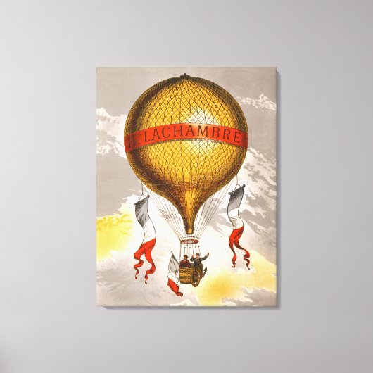 Antique Balloon labeled "H. Lachambre", 1880 Canvas Afdruk (Voorkant)