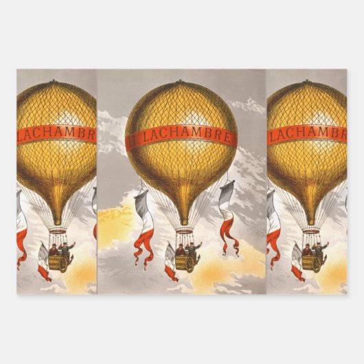 Antique Balloon labeled "H. Lachambre", 1880 Inpakpapier Vel (Voorkant)