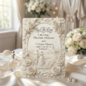 Antique Baroque Ivory Scenic Vignette  Save The Date