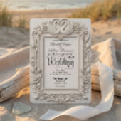 Antique Baroque Swans & Roses Fairytale  Wedding  Kaart