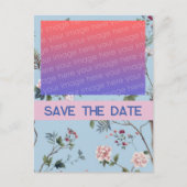 Antique Blau Bloemmotief Briefkaart (Voorkant)