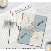 Antique Blue Floral and Quill Reflection Journal Notitieboek