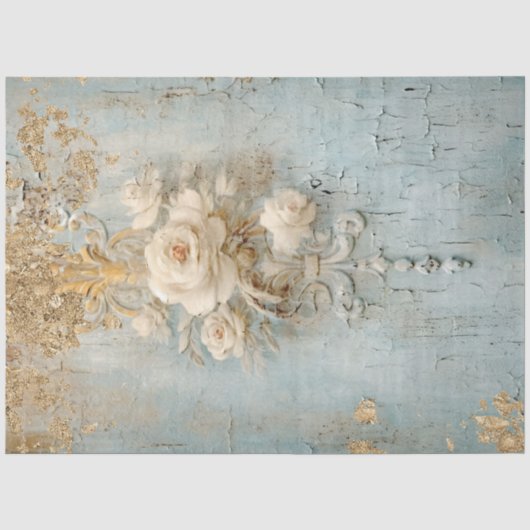Antique Blue Romance Design Serie 10 Tissuepapier (Voorkant)
