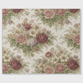 Antique Blush Rose Garden Pattern Cadeaupapier (Vlak)