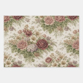 Antique Blush Rose Garden Pattern Inpakpapier Vel (Voorkant 2)