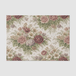 Antique Blush Rose Garden Pattern Tissuepapier