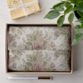 Antique Blush Rose Garden Pattern Tissuepapier (Geschenk)