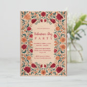 Antique Botanical Valentine Party Kaart (Staand voorkant)