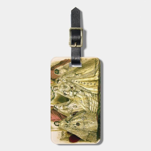 Antique Bride Vintage Wedding Bagagelabel (Voorkant verticaal)