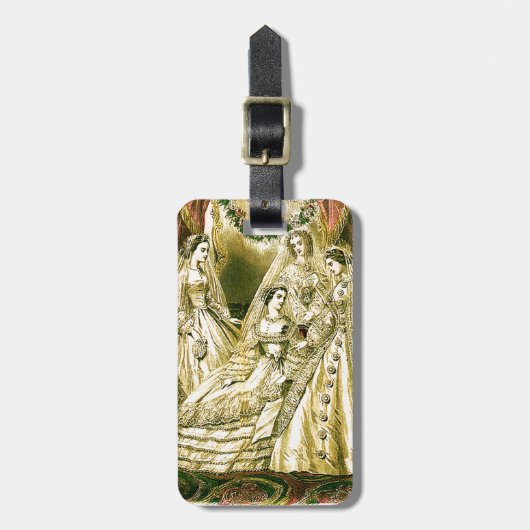 Antique Bride Vintage Wedding Bagagelabel (Voorkant verticaal)