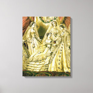 Antique Bride Vintage Wedding Canvas Afdruk